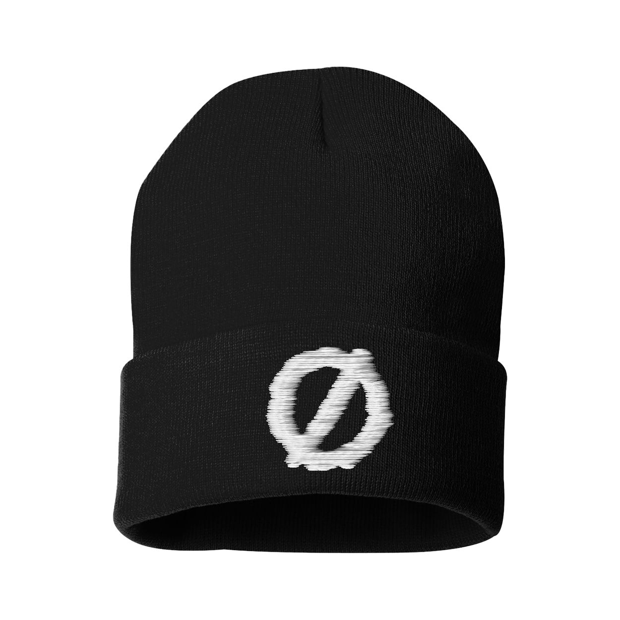 Zero Logo Embroidered Beanie (White)